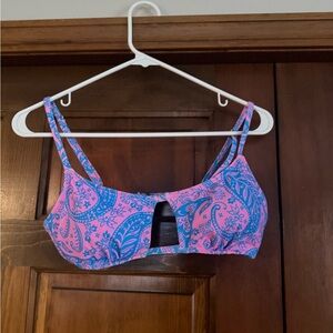 Pink & Blue Paisley Bikini Top